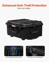 3.5 Cu.ft Weatherproof Hard Case Rolling Wheels & Retractable Handle Black
