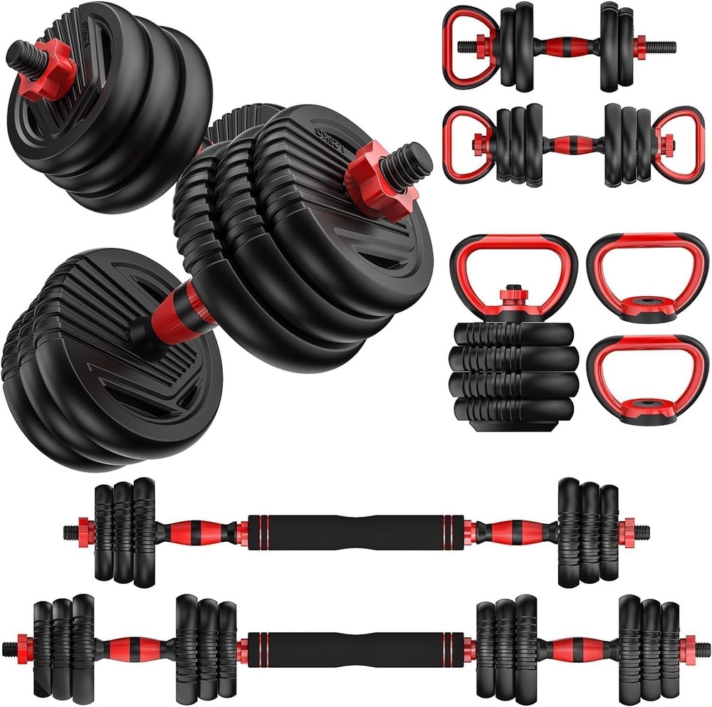 Adjustable Dumbbells, 20/30/45/70/90lbs Weight Set with Connector,5 in1