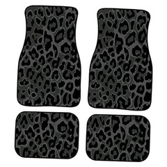 Auto Front & Rear Floor Mat for Women Men,Leopard Car Mats 4 Black Leopard