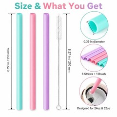 Joshey 6PCS Replacement Straws for Owala FreeSip Bottles – Durable & Reusable