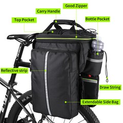 WEST BIKING Waterproof Cycling Bag Bike Bicycle Rear Rack Pack Carrier Panniers