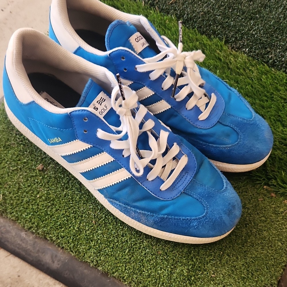 adidas Samba Golf Spikeless Blue/White Suede Sneaker Men&rsquo;s US 10 EU 44