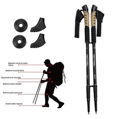 2x Trekking Poles Hiking Sticks Adjustable Alpenstock Poles for Nordic Walking