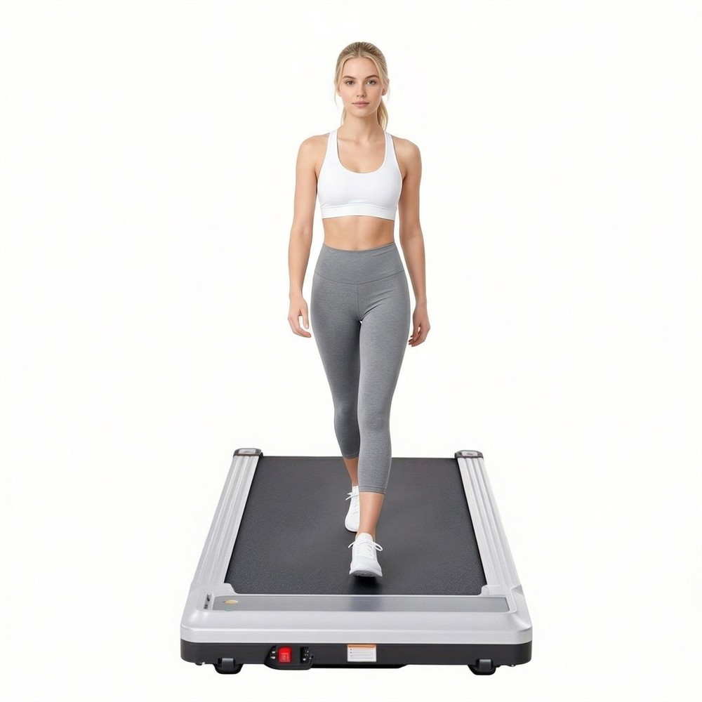 Alvantor Walking Pad Treadmill Ultra-Thin Under Quiet LED Remote Silver
