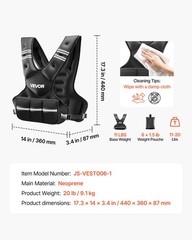 VEVOR 11-20lb Adjustable Weighted Vest for Men Women Strength Training Running