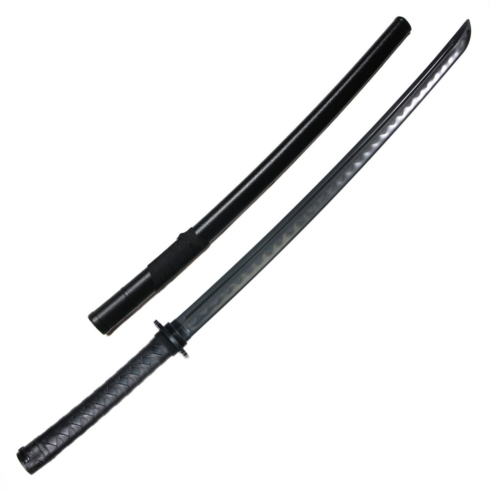 Martial Art Polypropylene Katana Bokken (39&Prime;) with Black Saya Scabbard