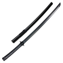Martial Art Polypropylene Katana Bokken (39&Prime;) with Black Saya Scabbard