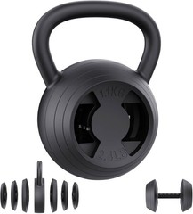 2-in-1 Adjustable Kettlebell, 15-45 LB Kettlebells Weight Set with Wide Grip,