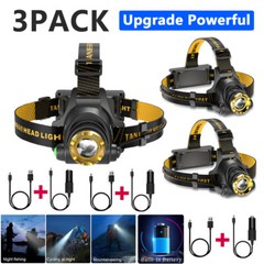 9900000LM USB Rechargeable Zoomable Headlamp Home Outdoor Use Hiking Headlight