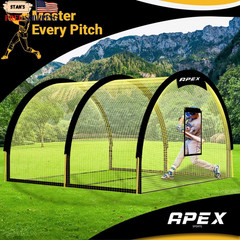 Portable 22ft x 12ft x 8ft Baseball & Softball Batting Cage with Pitching Mac…