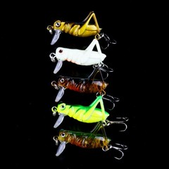 5PCS 3.5cm/3g Insect Locust Fishing Lure Crankbait Bass Grasshopper Bait Tackle