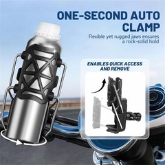 Adaptive Bike Motorcycle Water Bottle Holder 360° Rotating Handlebar Cup Mount