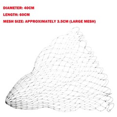 60×40CM Rubber-Coated Dyneema Mesh Fishing Landing Net – Large 3.5cm Mesh HOT
