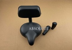 10&Prime; LONG BEACH CRUISER SADDLE W/BACK REST & ARTIFICIAL LEATHER GRIPS IN BLACK.