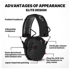 Walkers Razor Electronic Shooting Ear Muff Slim Shooting Anti-noise Earphone
