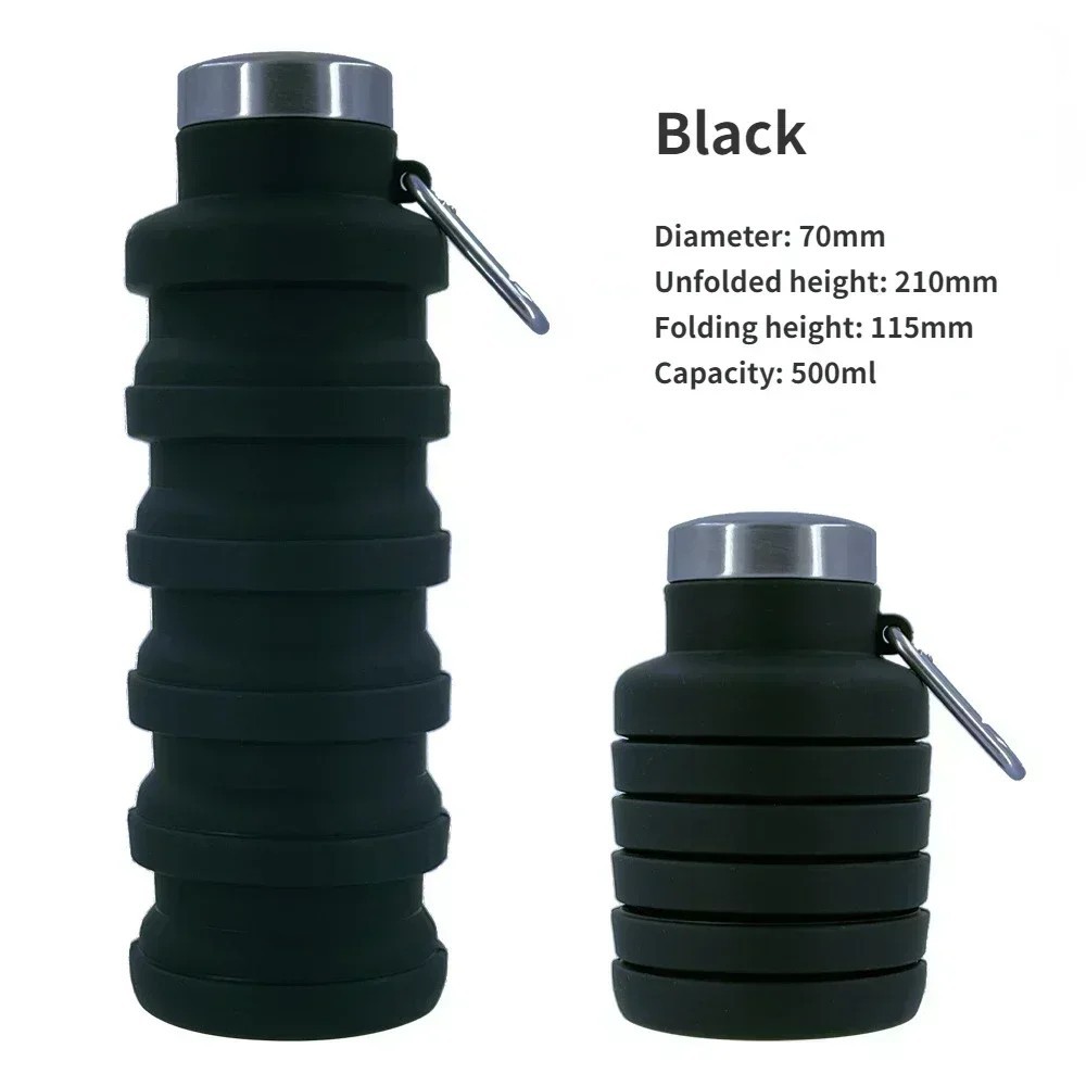 Collapsible Water Bottle, 27oz Reuseable BPA Free Silicone Foldable Portable …