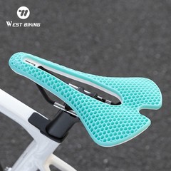 WEST BIKING Bicycle Saddle 3D Honeycomb Hollow MTB Road Bike Seat Cushion Blue