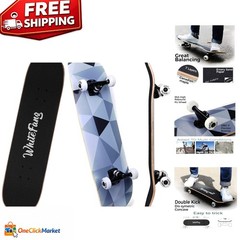 Complete 31.75 x 7.88 Inch Beginner Skateboard – 7 Layer Maple Deck