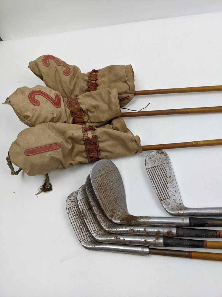 Vintage Antique Bristol Sam Parks Jr Golf Club Set Plastic Coated Steel Shafts