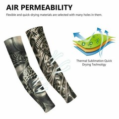 6 Pcs Temporary Tattoo Cooling Arm Sleeves UV Sun Protection Unisex Anti Slip US