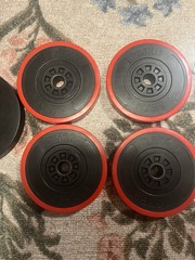 Dumbells That Can Become A Barbell With 4 Plates Of 2.5KG And 4 Plates Of 1.25KG