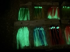 50 GLOW Squid Skirt Octopus Flounder Fluke Fishing Soft Lures 9cm 3.5” Teaser