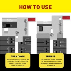 Generator Interlock kit Compatible with Murray or Siemens 150 amp or 200 amp Pan