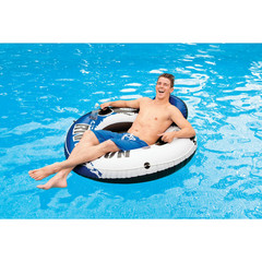 Intex River Run 1 Inflatable Float 53in Mesh Bottom Cup Holders Adult Tube