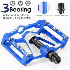 WEST BIKING Bicycle Pedals 3 Sealed Bearing Aluminum MTB Road Bike Pedal Blue