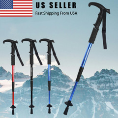 2x Trekking Poles Walking Hiking Sticks Adjustable Anti-shock Alpenstock