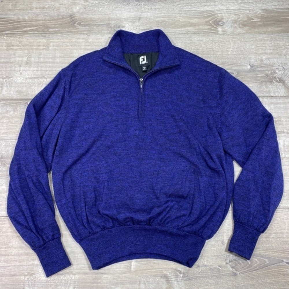 FootJoy Sweater Mens M Purple Half Zip Golf Pullover Wool Raintree FJ Logo