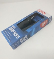 NEW! 9ft Adjustable Covered Steel Cable Jump Rope, Black, SPRI Ergonomic Grip