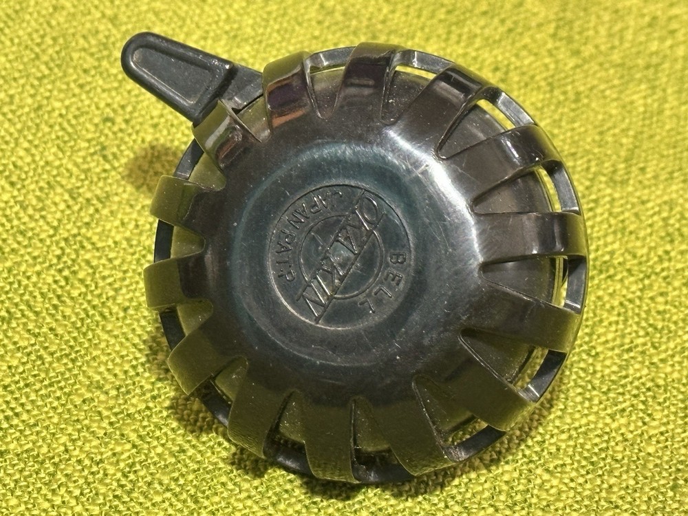 Rare Vintage 1980s OKA KIN JAPAN Steel Bicycle Bell w/PROTECTIVE PLASTIC COVER