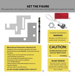 Generator Interlock kit Compatible with Murray or Siemens 150 amp or 200 amp Pan