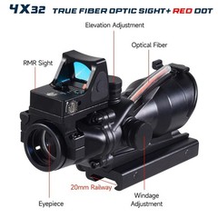 5X35 4X32 ACOG True Fiber Optic Red Green Cross Chevron Dot Tactical Sight Scope