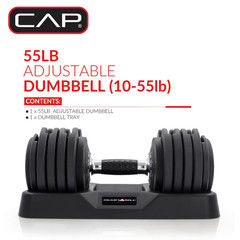 CAP Barbell 10-in-1, 55lb ADJUSTABELL® Dumbbell, (10 15 20 25 30 35 40 45 50 55