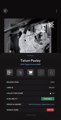 DIGITAL TOPPS WWE SLAM TATUM PAXLEY ICONIC CHROME 26 NEGATIVE BASE FLASH PACK
