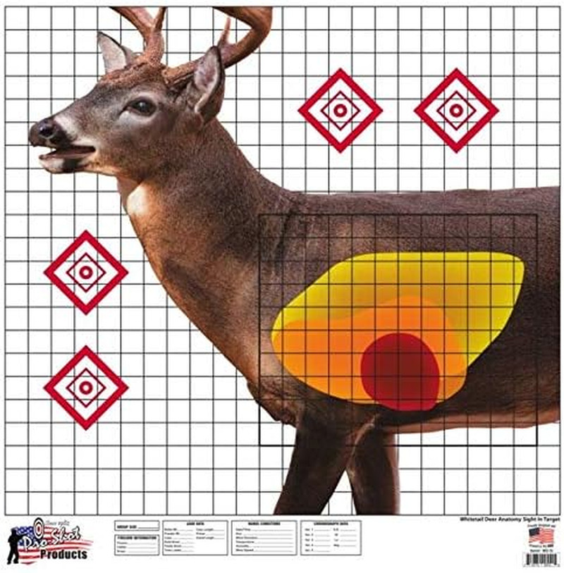 25&Prime; x 25&Prime; Whitetail Deer Sight-in Target 5 Pack, Multi, One Size