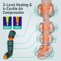 QUINEAR Leg Massager, 3-in-1 Foot Calf & Thigh Massager 3 Piece Set, Black