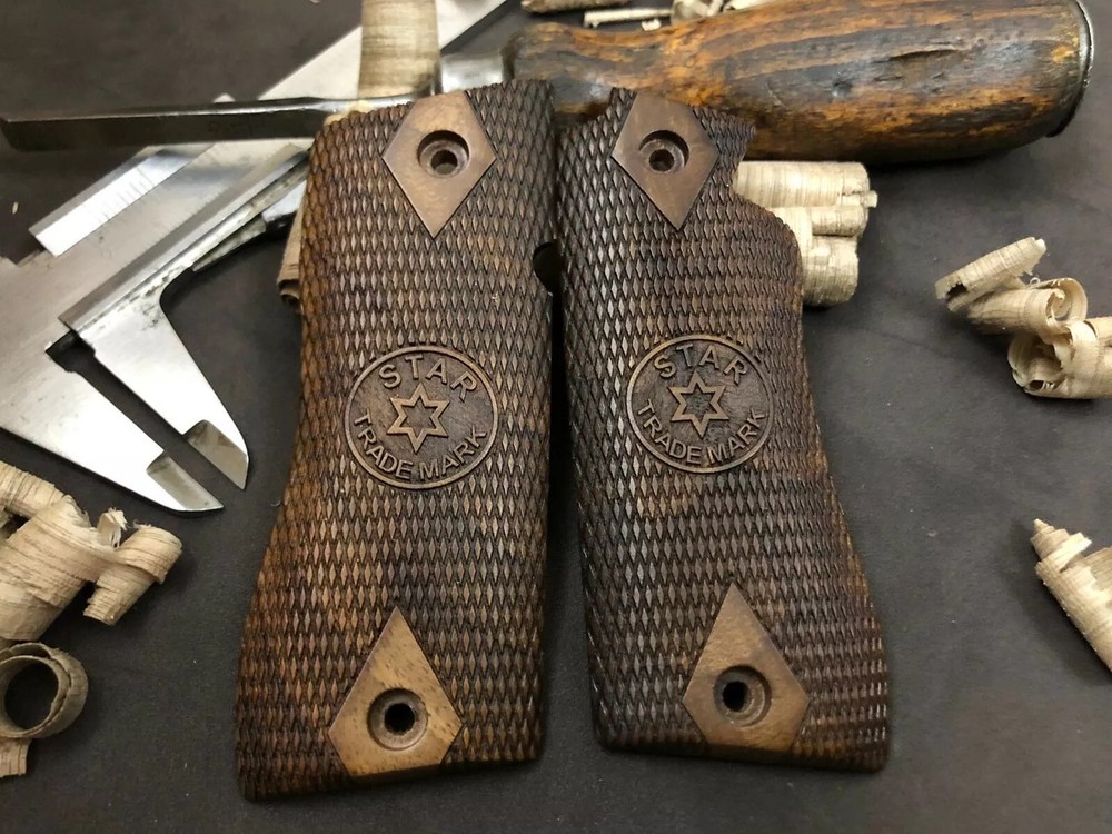 Star Model BM Turkish Walnut Wood Grips Set. Handmade. US Based Seller