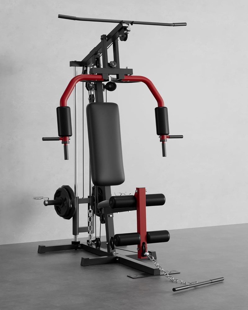 Multifunctional Home Gym Equipment Body Workout Station with Pulley System 400lb
