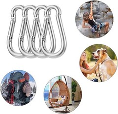 10/50/100 3&Prime; Heavy Duty Carabiner Clips M8 5/16&Prime; Galvanized Steel 500LBS
