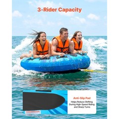 Uimoso Towable Tube for Boating, Inflatable 3-Person Water Sport Tube