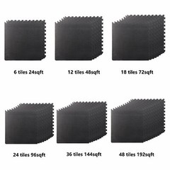 Puzzle Exercise Mat 1/2&Prime; EVA Interlocking Foam Floor Tile 6/12/18/24/36/48 Tiles