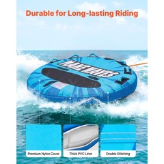 Uimoso Towable Tube for Boating, Inflatable 3-Person Water Sport Tube