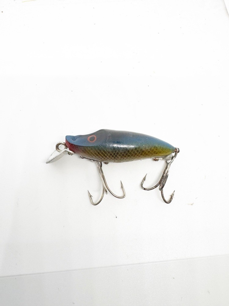 Unknown Vintage 2.5” River Runt Style Lure Unmarked Blue/gray Scale