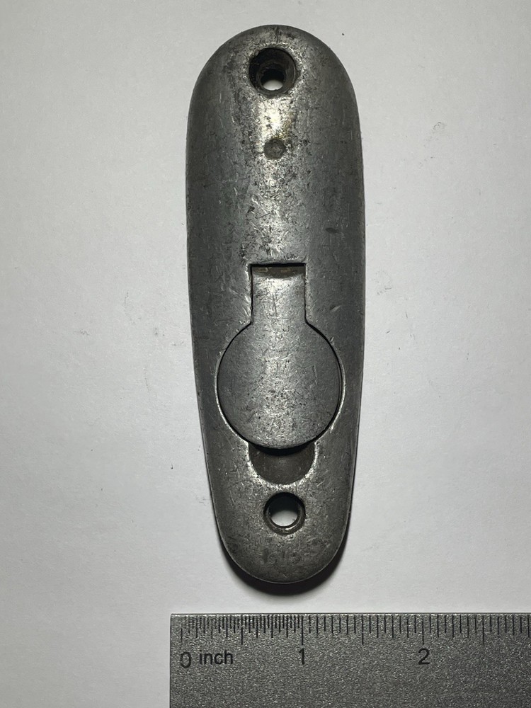 Unknown Vintage Military Surplus Rifle Buttplate w/ Trapdoor Old Gun Part