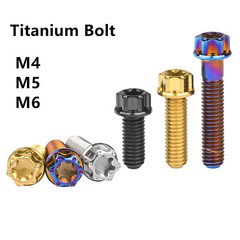 Titanium Bolt M4 M5 M6 10-30mm Flange Torx Screw Ti Alloy Fasteners for Bicycle