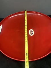 Flexible Flyer 26” Steel Metal Snow Disc Saucer Sled, Red Plastic Handle Used