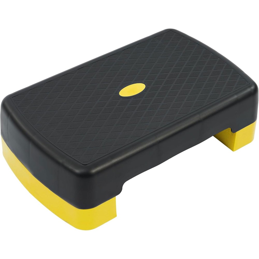 Fitvids 18&Prime; Workout Aerobic Stepper Platform, Adjustable Risers, Black/Yellow